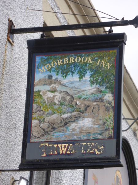 Painting of the Moor Brook on Moor Brook Pub Sign sm